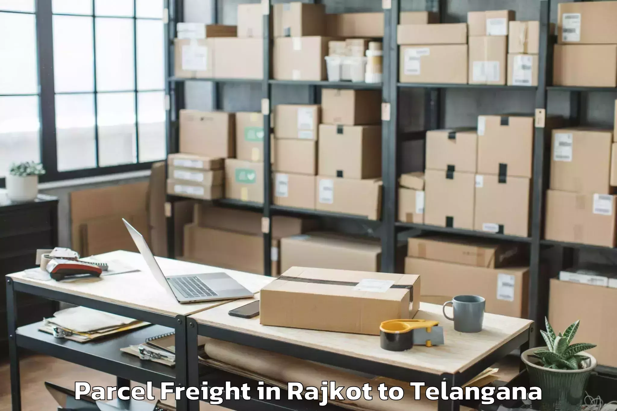 Easy Rajkot to Mancherial Parcel Freight Booking